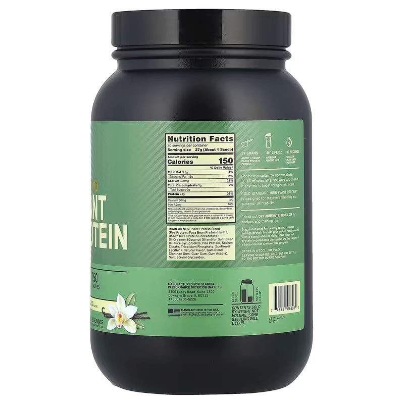 Gold Standar Plant Based Protein Sabor Creamy Vanilla
