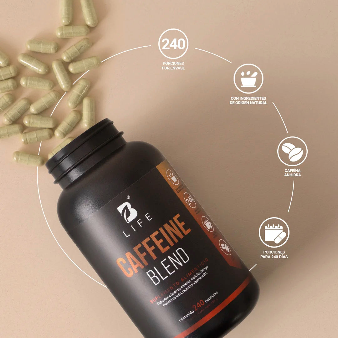 Caffeine Blend | Mezcla a base de Cafeína, Matcha, Hongo Melena de León, Taurina y Vitamina B1