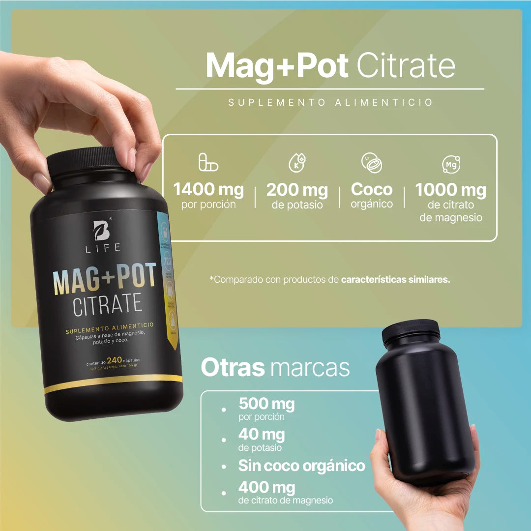 Mag+Pot Citrate | Citrato Magnesio, Citrato de Potasio y Coco orgánico