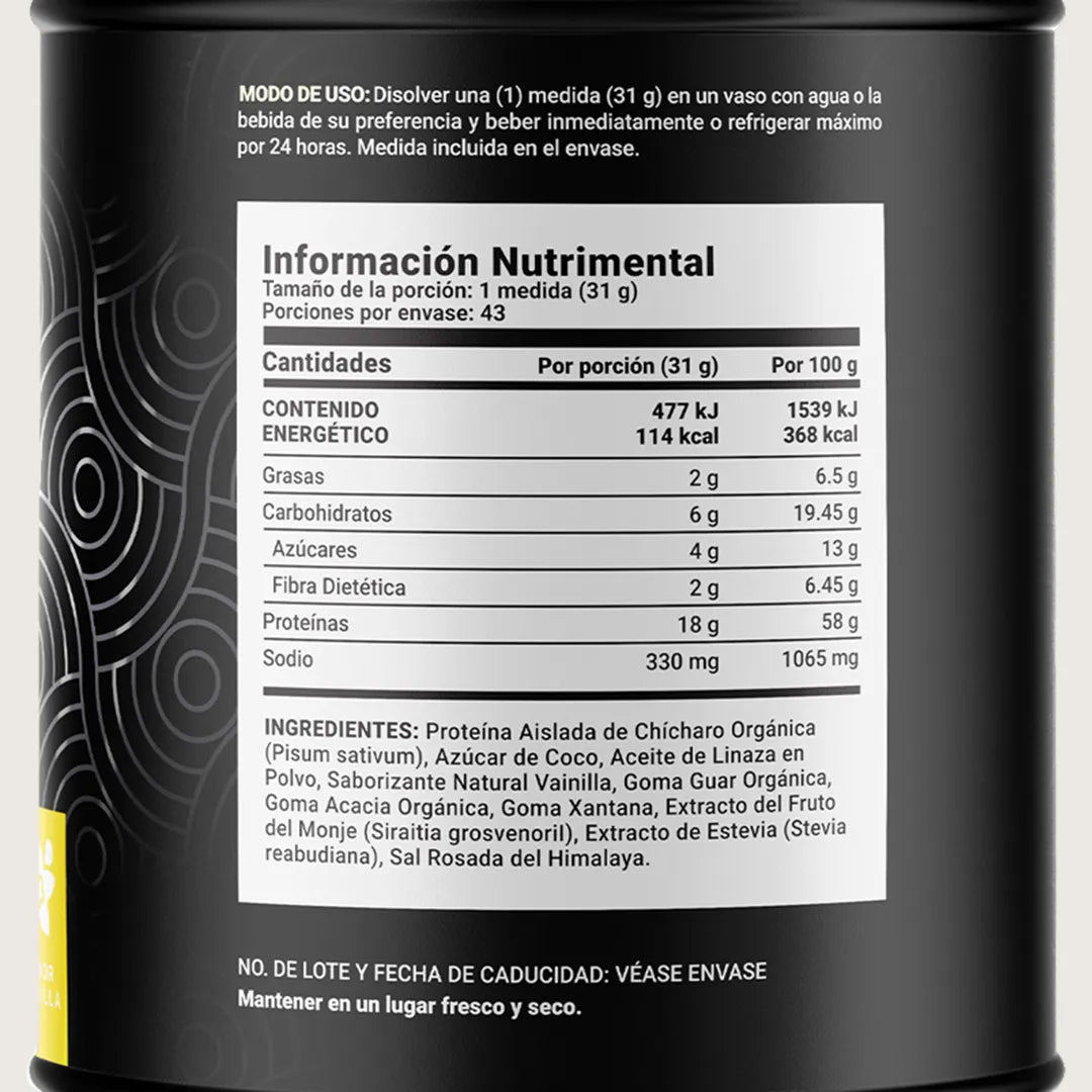 Proteína Orgánica Vegana Sabor Vainilla